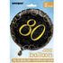 Glitz Black & Gold 80th Birthday "80" Foil Balloon 45cm (18") 55839 - Party Owls
