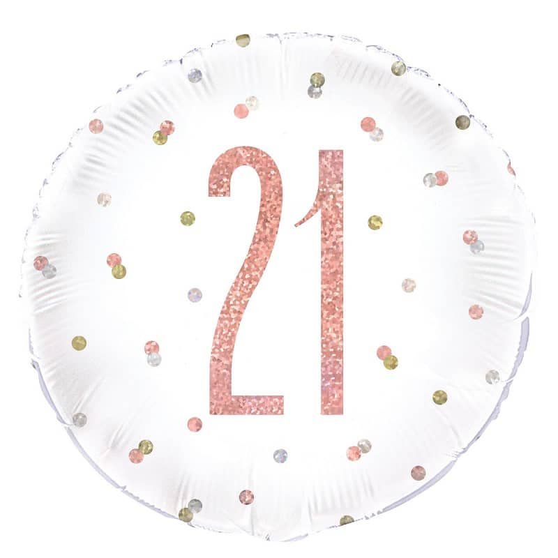 Rose Gold 21st Birthday Foil Prismatic Balloon 45CM (18") 84901 - Party Owls