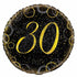 Glitz Black & Gold 30th Birthday "30" Foil Balloon 45cm (18") 55834 - Party Owls
