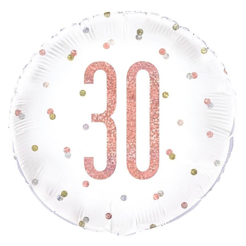 Foil Balloon 45CM 30th Birthday Rose Gold 84902 - Party Owls