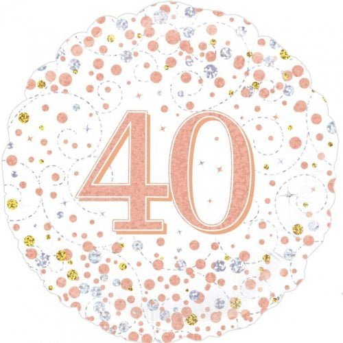Rose Gold 40th Birthday Foil Prismatic Balloon 45cm (18") 210425 - Party Owls