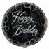 Glitz Black And Silver Happy Birthday Foil Balloon 45CM (18") 55816 - Party Owls
