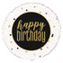 Metallic Black Silver Gold Happy Birthday Foil Balloon 45CM (18") 73197 - Party Owls