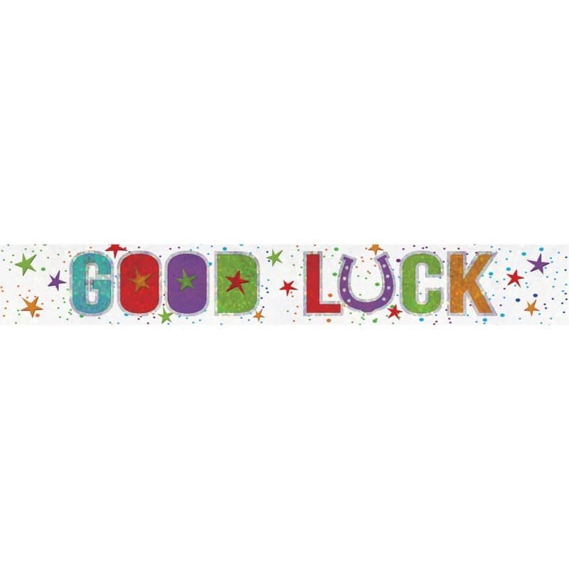 Good Luck Prismatic Foil Banner 2.7M  9900050 - Party Owls