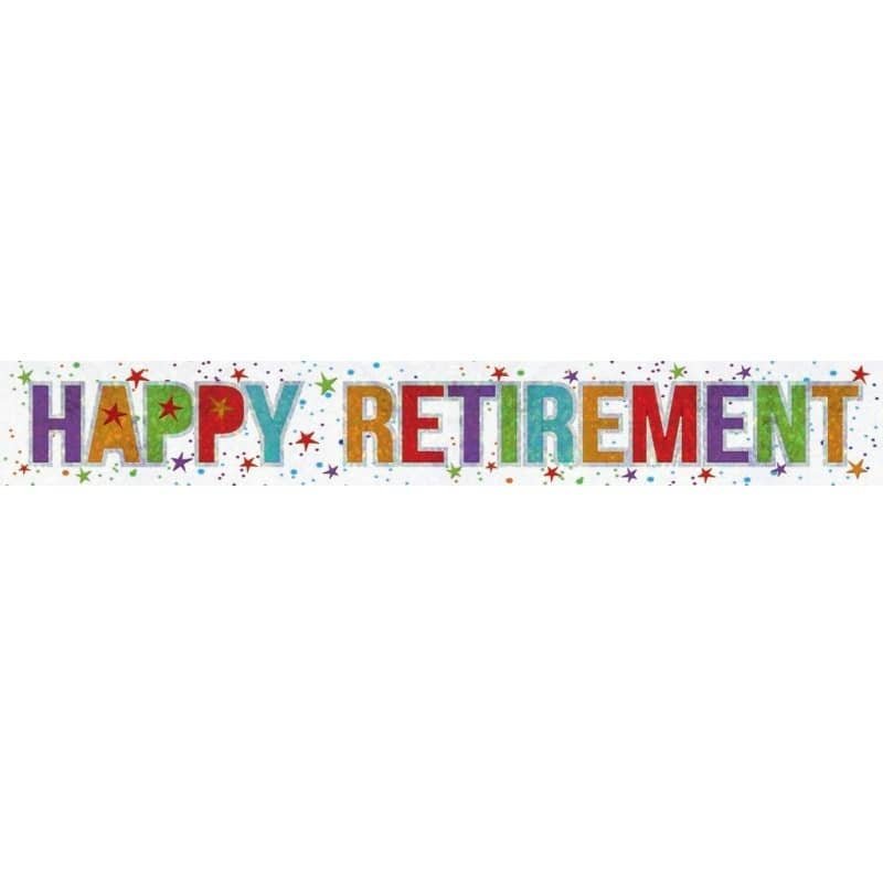 Foil Banner 2.7M Happy Retirement Decorations 9900051 - Party Owls