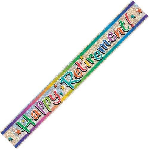 Happy Retirement Prismatic Foil Banner 3.65M  10881 - Party Owls