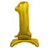 Gold "1" Giant Standing Numeral Foil Balloon 76cm (30") Air Filled Only 13231 - Party Owls