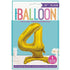 Gold "4" Giant Standing Numeral Foil Balloon 76cm (30") Air Filled Only 13234 - Party Owls