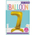 Gold "7" Giant Standing Numeral Foil Balloon 76cm (30") Air Filled Only 13237 - Party Owls