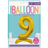 Gold "9" Giant Standing Numeral Foil Balloon 76cm (30") Air Filled Only 13239 - Party Owls