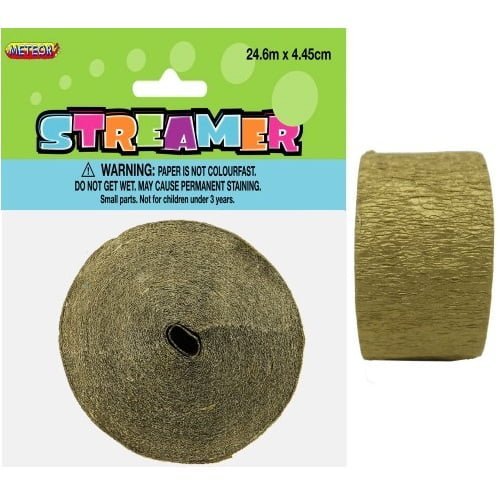 Gold Crepe Streamer Paper Party Decorations 6377 - Party Owls