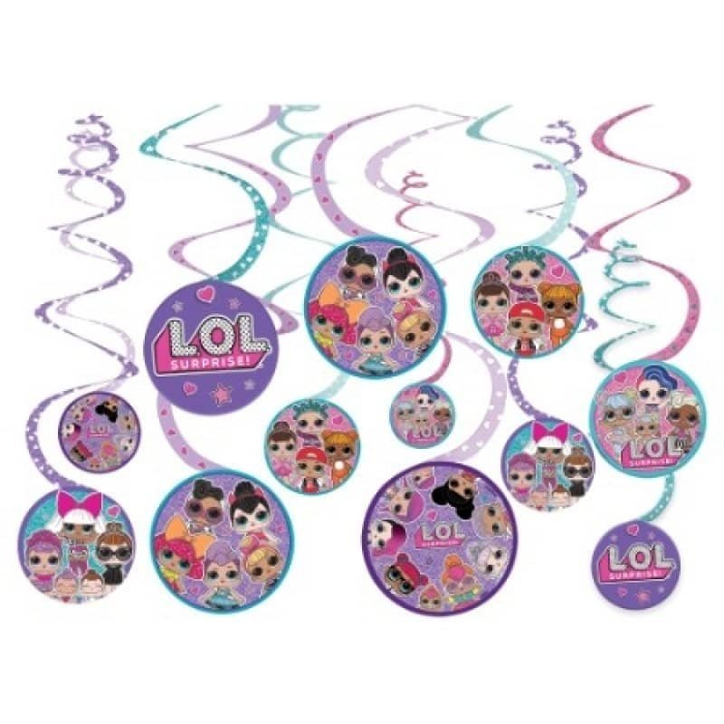 LOL Surprise Spiral Swirls Hanging Decorations 12pk 672070 - Party Owls