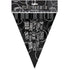 Glitz Black And Silver Happy Birthday Bunting Flag Banner 3.6m(12')   55310 - Party Owls