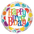 Happy Birthday Rainbow Dots Foil Balloon 45CM (18") - Party Owls