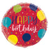 Happy Birthday Red Multi-colour Foil Balloon 45CM (18") - Party Owls