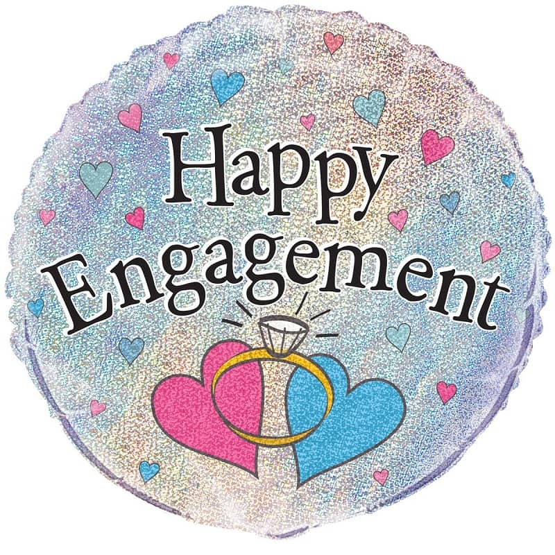 Happy Engagement Prismatic Foil Balloon 45CM (18") - Party Owls