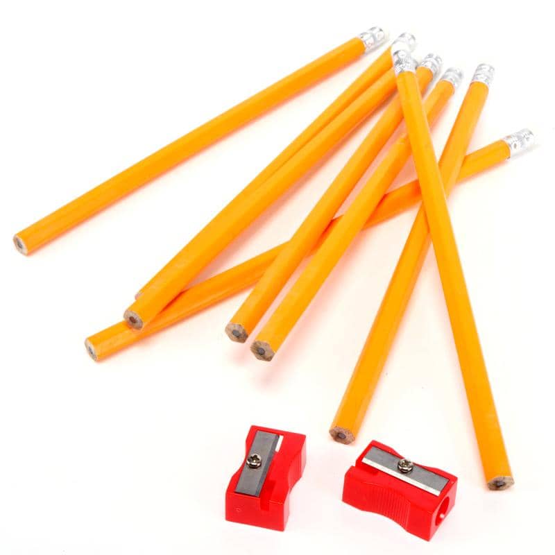 HB Pencils With Eraser 18CM 8pk (8 Pencils & 2 Pencil Sharpeners) - Party Owls