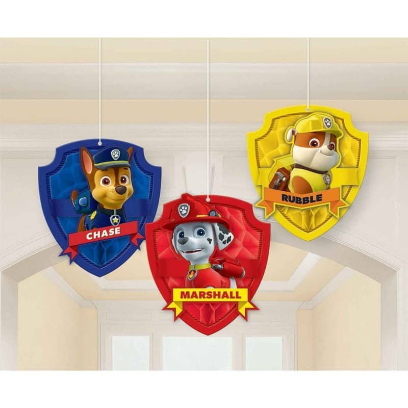 Honeycomb Decorations 3pk PAW Patrol Tissue & Printed Paper 291462 - Party Owls