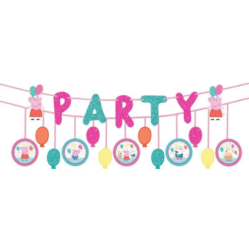 Peppa Pig Confetti Glittered Jumbo Banner Kit 120607 - Party Owls
