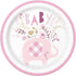 Floral Elephants Pink Large Paper Plates 23cm (9") 8pk Baby Shower 78375 - Party Owls