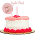 Light Pink & Gold Happy Birthday Round Cake Topper - Party Owls