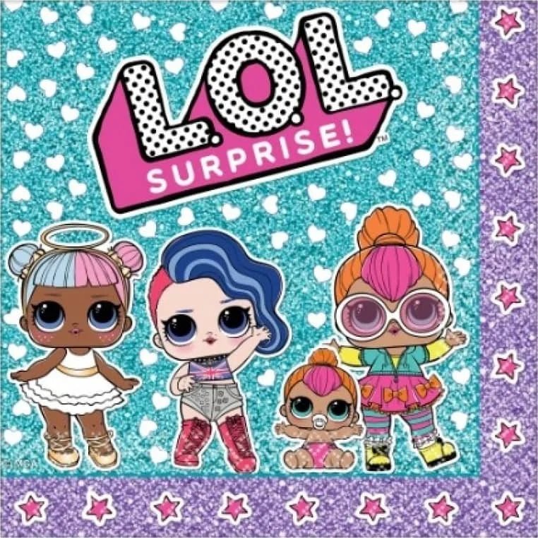 LOL Surprise Lunch Napkins 16pk Serviettes  512070 - Party Owls
