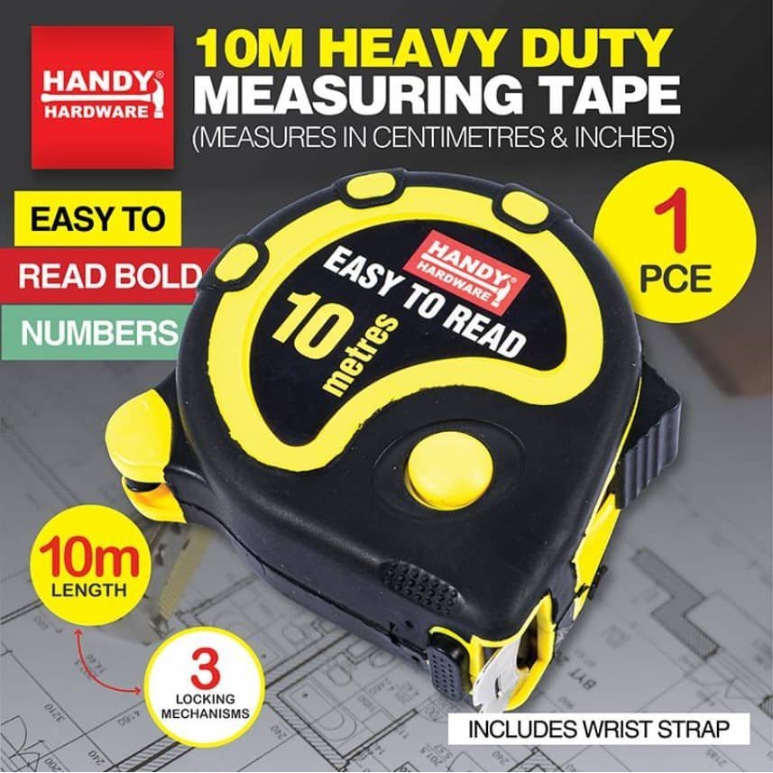 Measuring Tape 10M Heavy Duty Centimetres Inches 73801 - Party Owls