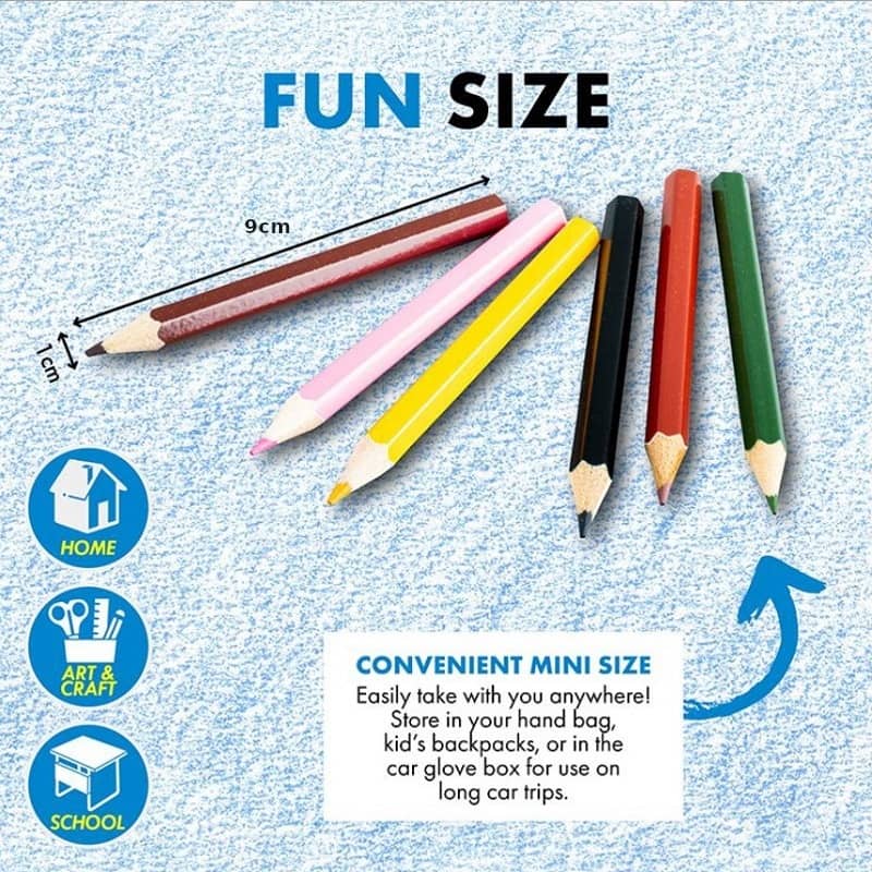 Mini Colour Pencils 12pk Assorted Colours - Party Owls
