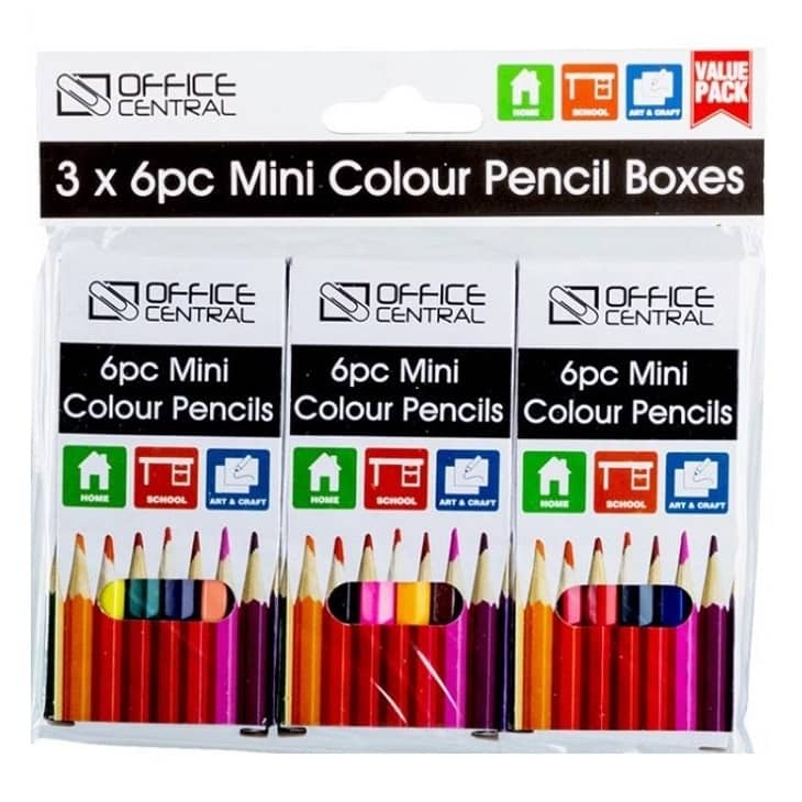 Mini Coloured Pencils 18pk Assorted Colours - Party Owls
