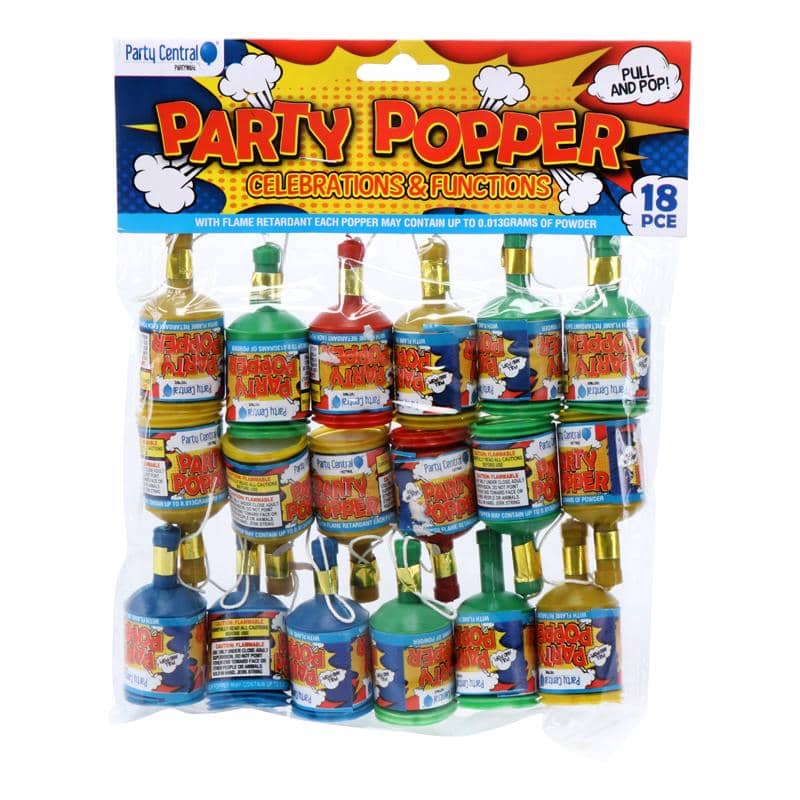Mini Party Poppers 18pk Party Celebration - Party Owls