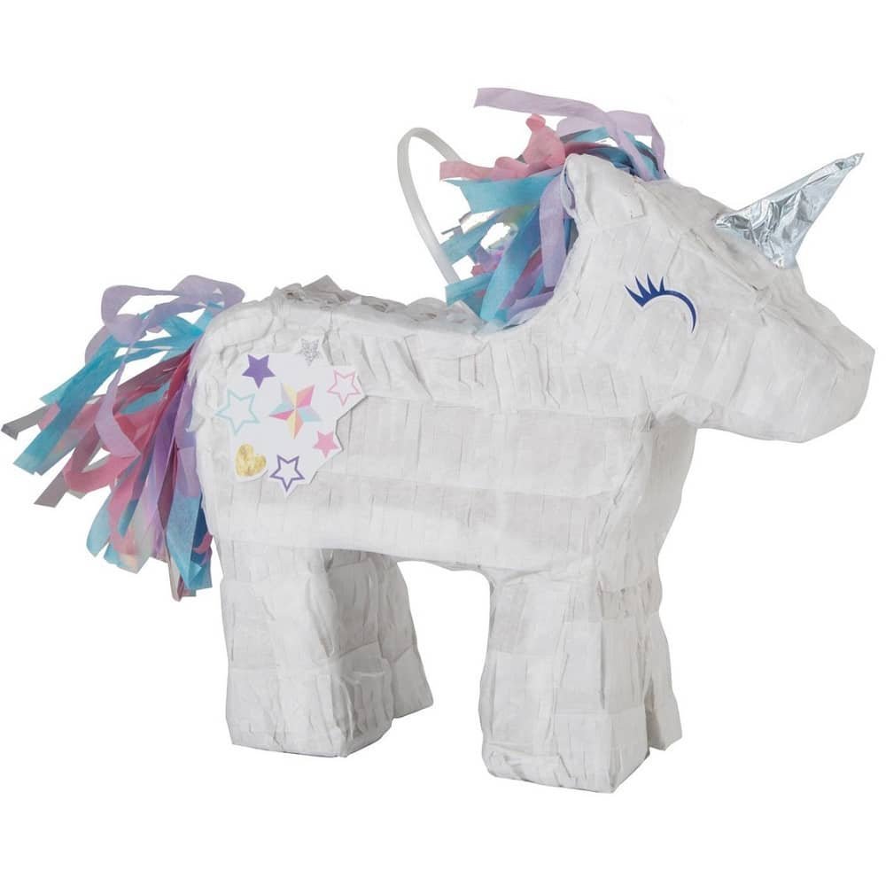 Mini Unicorn White Pinata Party Game Activities  66263 - Party Owls