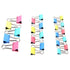 Multi-coloured Fold Back Clips 23pcs (3 Assorted Sizes) - Party Owls