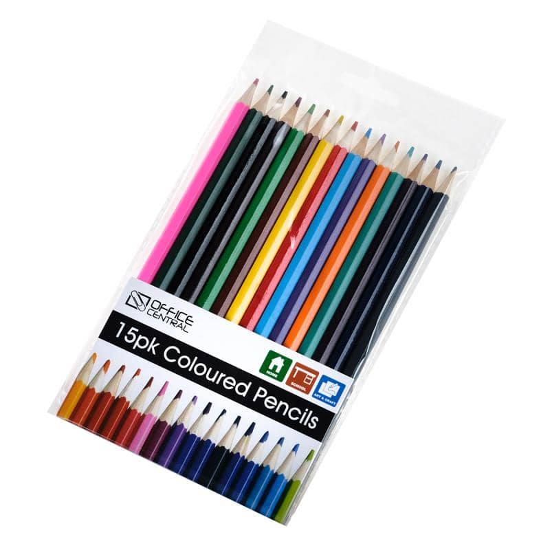 Multi-Coloured Pencils 18CM 15pk - Party Owls