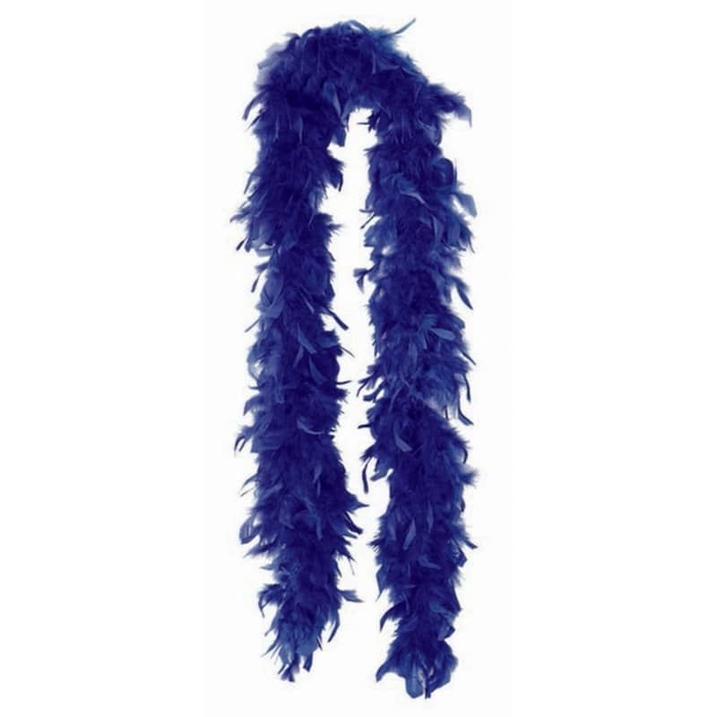 Navy Blue Feather Boa 180cm 1920s 20s Accessories - Party Owls