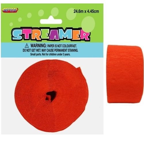 Orange Crepe Streamer Paper Party Decorations 6315 - Party Owls