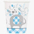 Floral Elephant Baby Shower Blue Paper Cups 8pk 78396 - Party Owls
