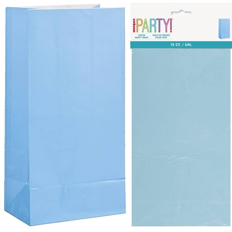 Paper Party Bags 8pk Powder Blue 59002 - Party Owls