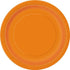Orange Small Round Paper Plates 18cm (7") 8pk Solid Colour 3224 - Party Owls
