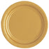 Gold Large Round Paper Plates 23cm (9") 8pk Solid Colour 3325 - Party Owls