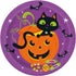 Halloween Cat & Pumpkin Large Paper Plates 23CM (9") 8pk   78005 - Party Owls