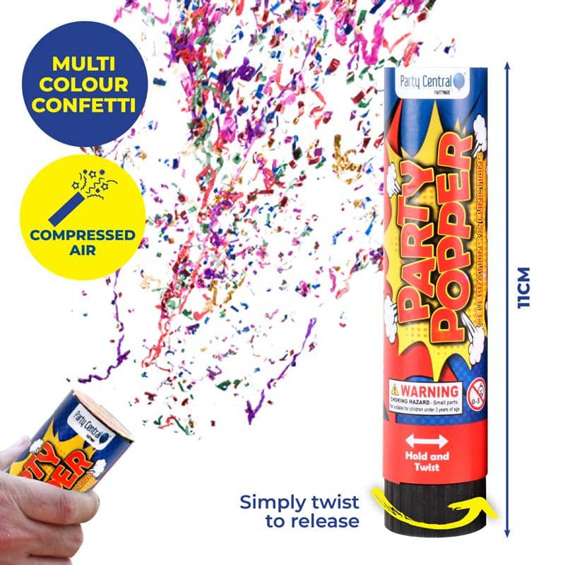 Party Poppers 11CM 4pk Party Celebration - Party Owls