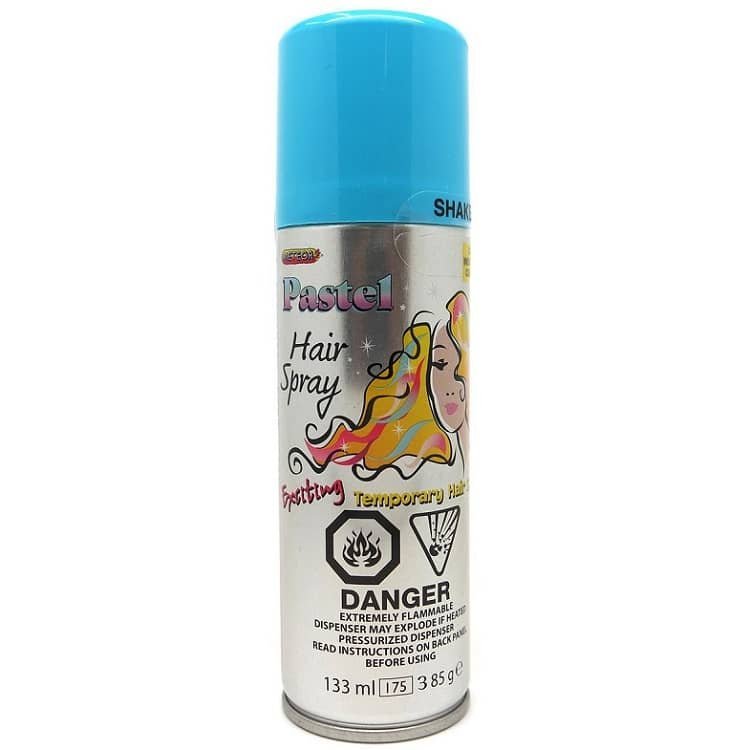 Pastel Blue Hair Spray 133ML Temporary Neon Coloured Hairspray 9093 - Party Owls