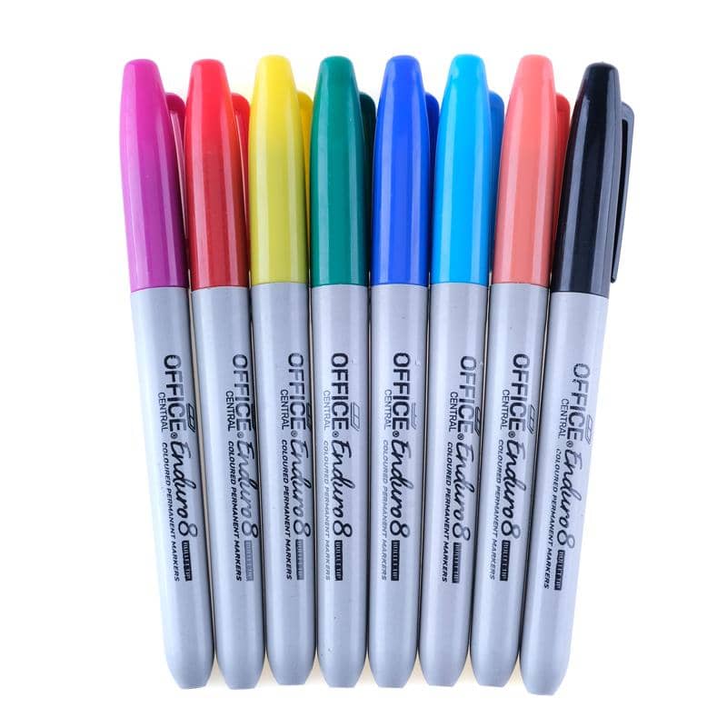 Permanent Markers 8pk Multi-coloured Bullet Tips - Party Owls