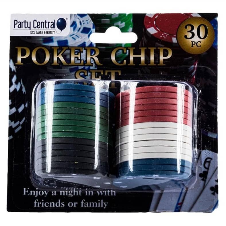 Poker Chips Set 120PCE Lightweight Tokens Night Casino Party Game 228133 - Party Owls