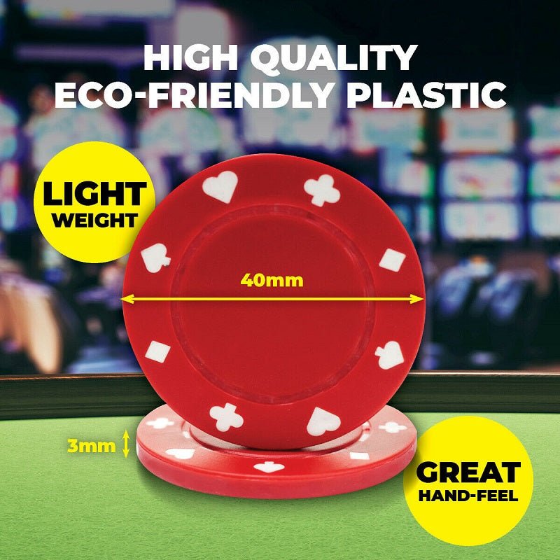 Poker Chips Set 120PCE Lightweight Tokens Night Casino Party Game - Party Owls