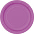 Pretty Purple Small Round Paper Plates 18cm (7") 8pk Solid Colour - Party Owls