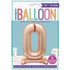 Rose Gold "0" Giant Standing Numeral Foil Balloon 76cm (30") Air Filled Only - Party Owls