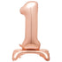Rose Gold "1" Giant Standing Numeral Foil Balloon 76cm (30") Air Filled Only - Party Owls