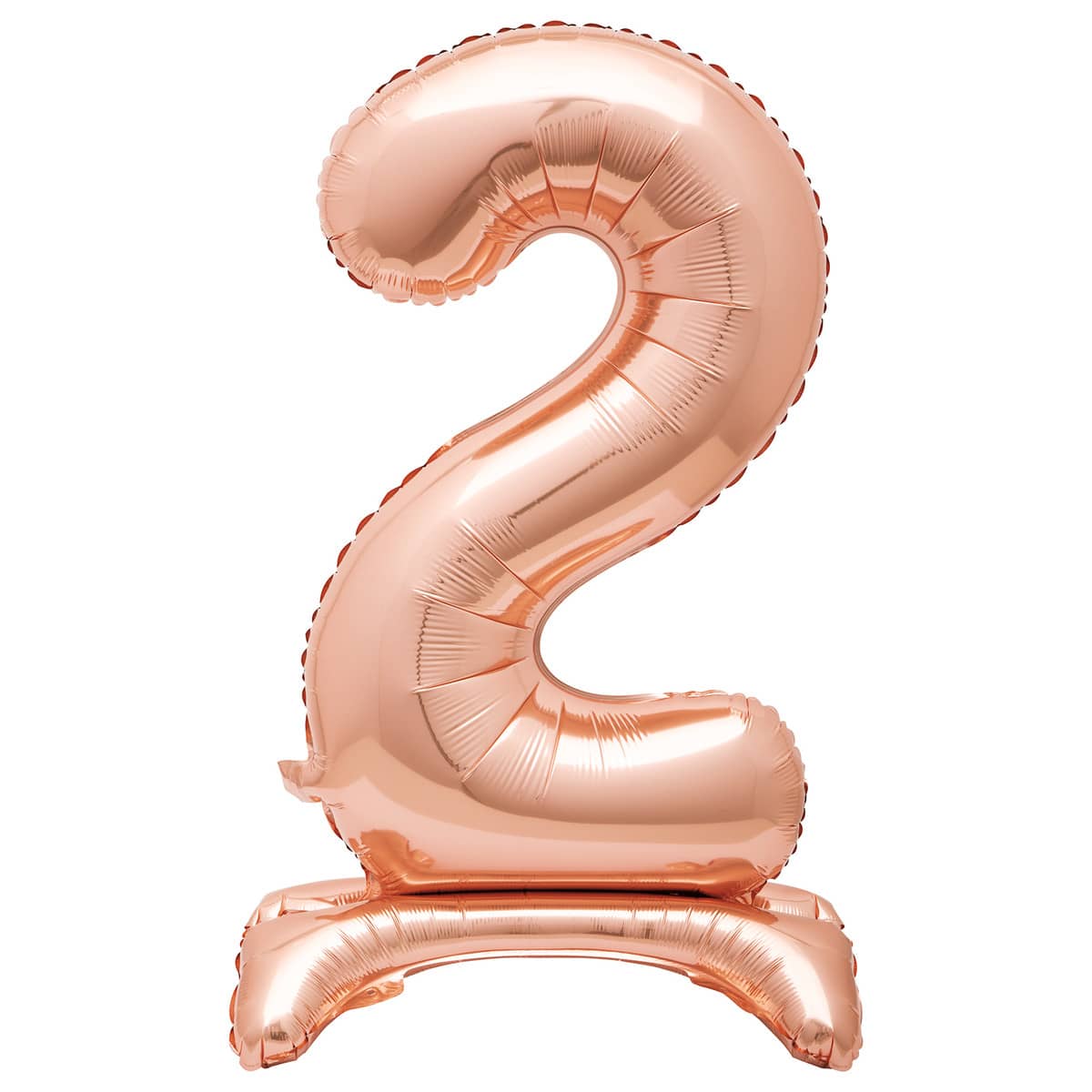 Rose Gold "2" Giant Standing Numeral Foil Balloon 76cm (30") Air Filled Only - Party Owls