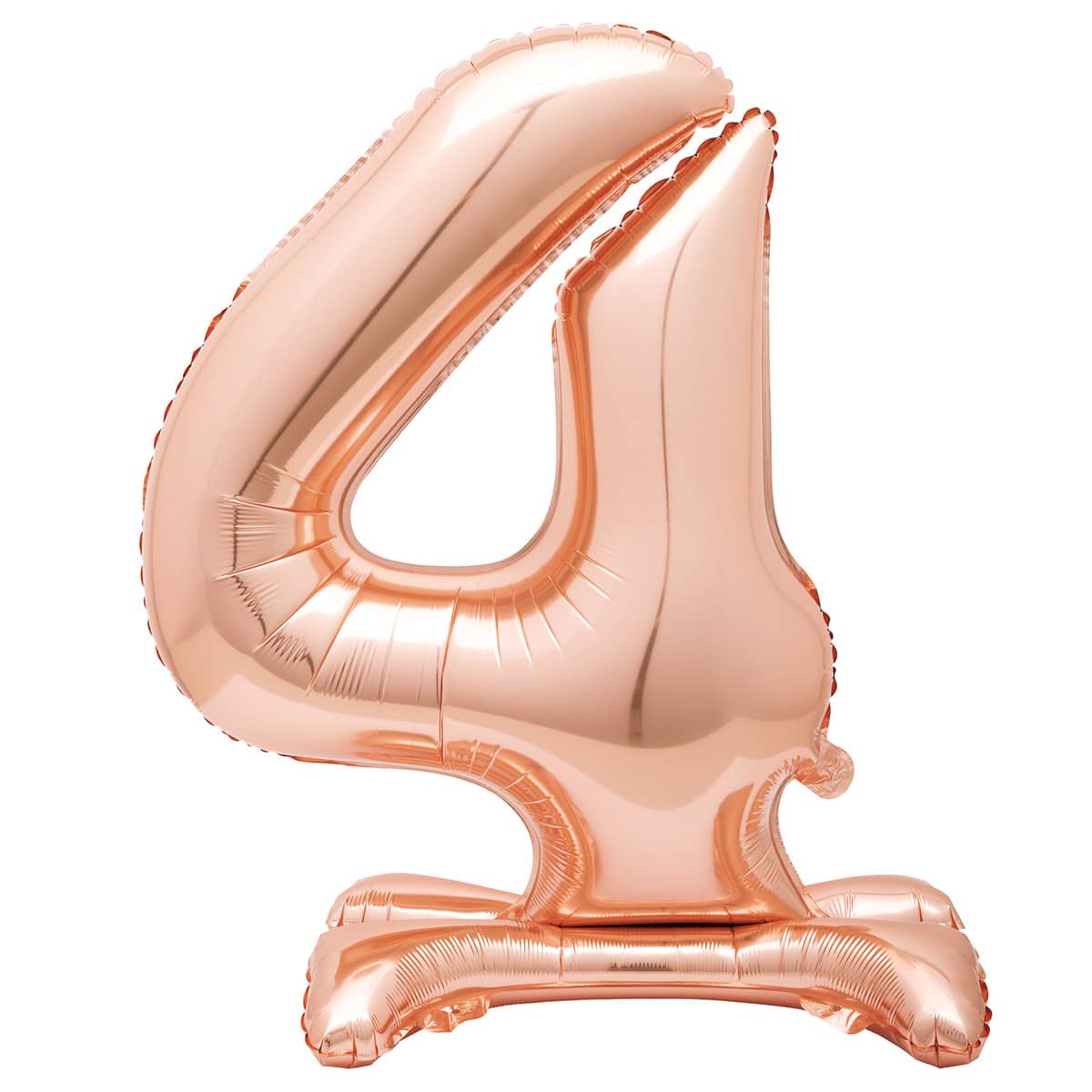 Rose Gold "4" Giant Standing Numeral Foil Balloon 76cm (30") Air Filled Only - Party Owls